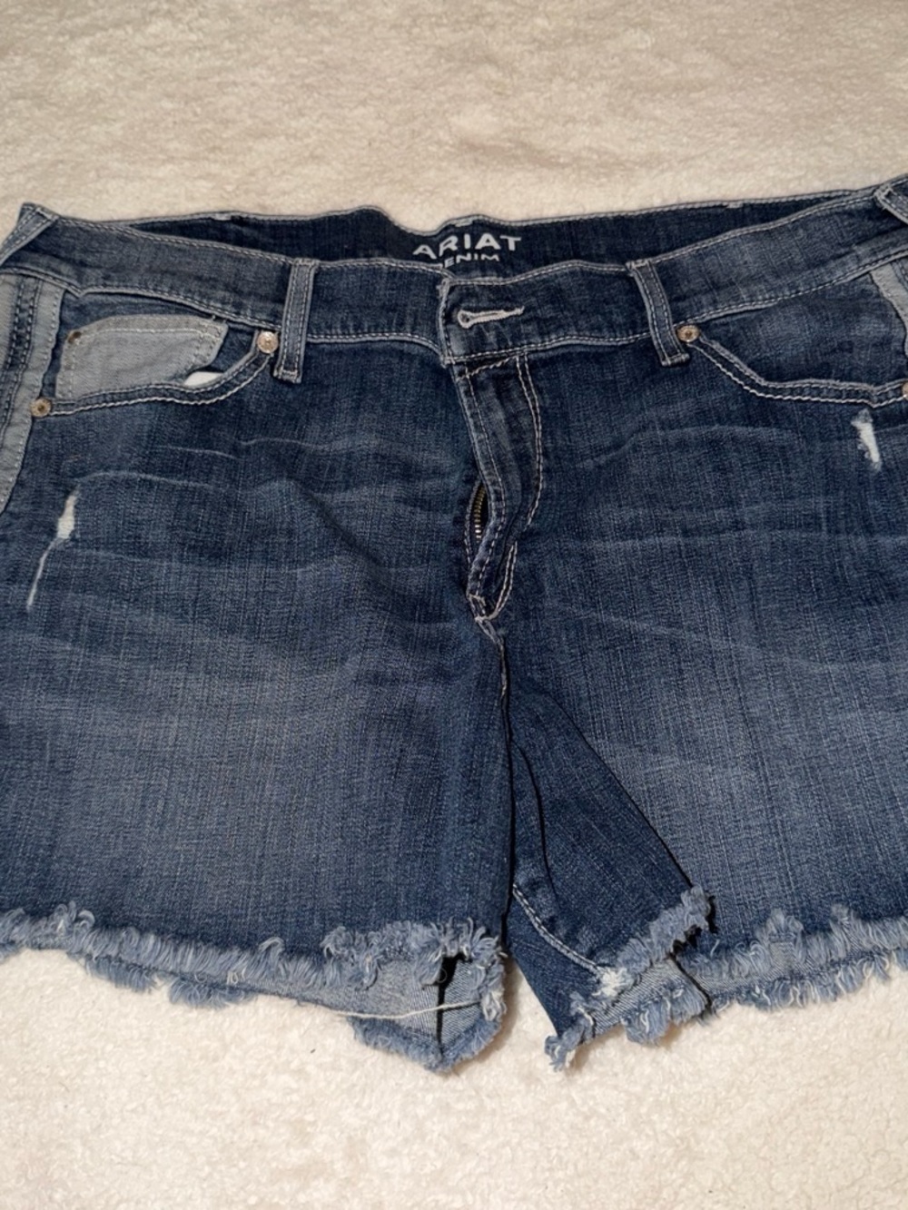 Ariat Dark Indigo Frayed Denim Cutoff Shorts